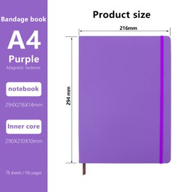 A4 Notebook, Notebook A4 Note Book A4 Notepad The Notebook for School Office Home Business Writing Pads & Diaries Taking 160 Pages (80 Sheets)-Purple…