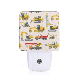 ENUIEO Tractor Night Light, Construction Machines Night Lights Plug Into Wall with Dusk to Dawn Sensor Wall Lamp, Nightlights for Bedroom, Bathroom, Hallway, Kitchen, Gifts Ideal for Girls Women