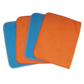 Ti TIN | Packung mit 4 Kinderhandtüchern, 40x70 cm | kleine Handtücher aus Frottee-Stoff, 90% Baumwolle, Farbe: Blau und Orange