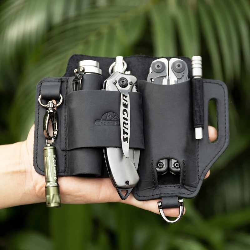 Topstache Leather Multitool Sheath,EDC Belt Organizer for Work and Daily