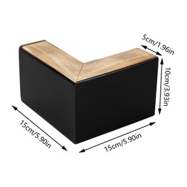 Xuthusman 4Pcs Solid Wood Furniture Legs, Wooden L-Shaped Sofa Feet Table Feet, Wooden Bed Riser, Bed Feet TV Cabinet Feet Accessories 15 * 15 * 5 * 10