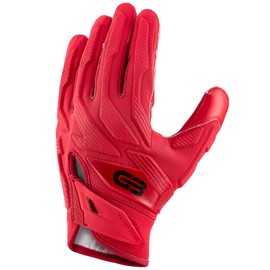Grip Boost Raptor 2.0 Padded Men's Football Gloves with Boost Plus Grip Technology (Red, Small)