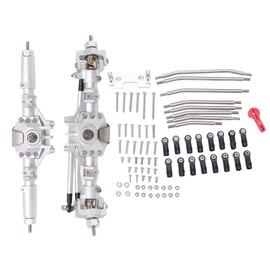 RC Front Rear Axles Complete Set Metal Assembly Kit Axle Drive Shaft for Axial SCX10 II RC Crawler CarSilver