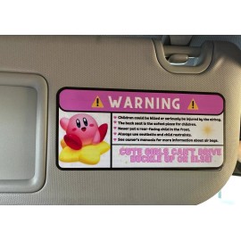 Sanrio US Seller Funny Car Airbag Warning Stickers Cinnamoroll Kuromi Kirby Badtz maru - Kirby'
