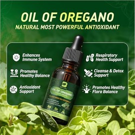 B BEWORTHS Gotas de aceite de orégano orgánico B BEWOTHS | Aceite de orégano con aceite de semilla negra, vitamina E, 80% de carvacrol. Gotas de oréga