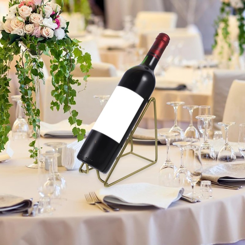 PartyKindom Porta Vinos de Hierro Dorado, Ranura Única Retro para