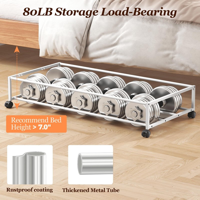 Yecaye Under Bed Storage with Wheels 2Pack, 70L Larger Capacity