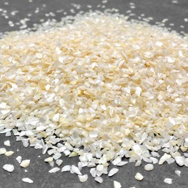 Maker’s Minerals Crushed Creamy White Mother of Pearl Flakes, 2mm-4mm for Woodworking Inlay, Resin Art, Embellishments or Metaphysical Pyramids (0.5, Ounces)