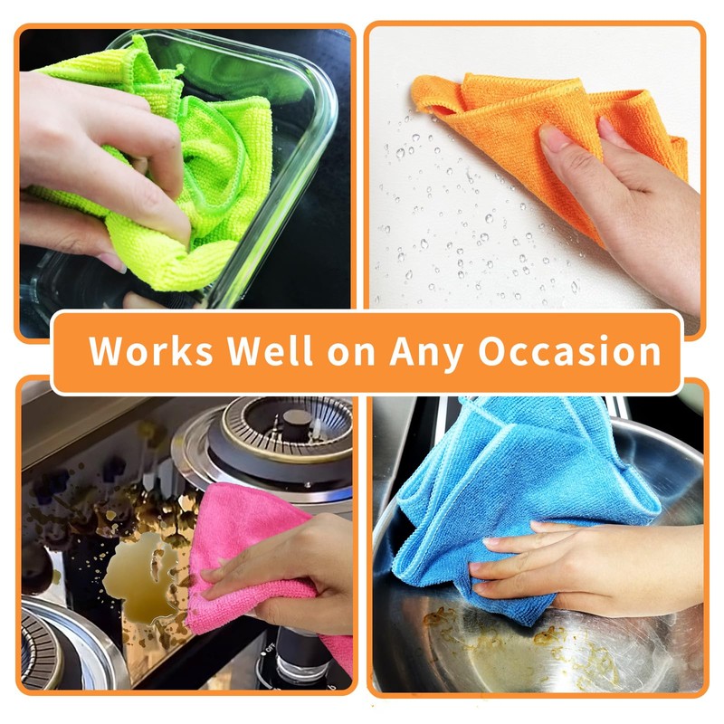 15pcs Microfiber Cleaning Cloth,Microfibre Cloth,Kitchen Towel,All Purpose Dish Cloth,11.8" x