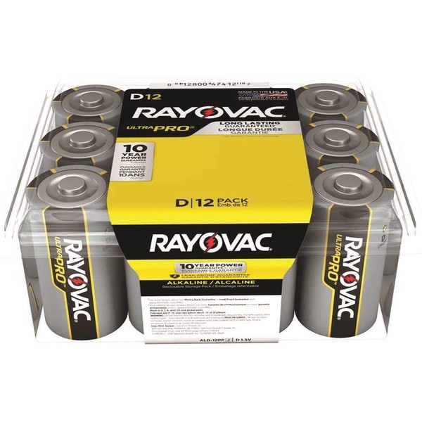 Rayovac ALD-12F Ultra Pro D Alkaline Batteries Contractor Pack