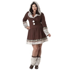 California Costumes Women Plus-size Eskimo Kisses Plus adult sized costumes, Brown/White, 1XL 16-18 US