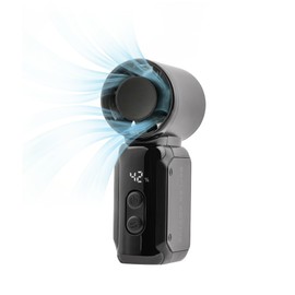 Reflex Active Black Mini Handheld Pocket Fan for Travel, Commuting, Holidays, Home, Gifts for Women Men