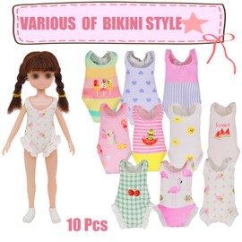 10 Sets Adorable 7 inch Mini Doll Swimsuits Outfits for 6-7 inch Girl Dolls Dress-up Clothes Kids Toys Birthday