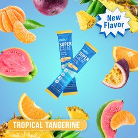 Nello Supercalm Powdered Drink Mix, Tropical Tangerine, L Theanine, Ksm-66 Ashwagandha, Magnesium Glycinate, Vitamin D 3, Supplements for Relaxation & Focus, Natural, No Sugar, Non GMO, 20 Srvg