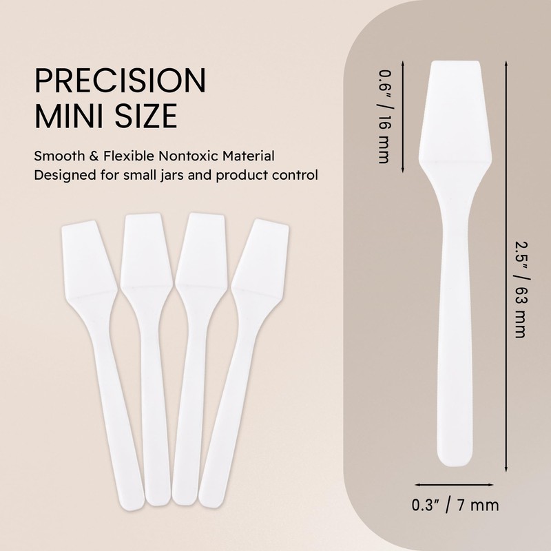 PANA 200pcs Cosmetic Make Up Disposable Plastic 2.5" Spatulas Skin