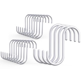 Aluminum S Hooks - Set of 20(4pcs 4inch, 16pcs 3inch) | Strong & Durable | Dustproof & Anti-Rust | Hold up to 33lb, Ideal for Bedroom/Kitchen/Bathroom/Office/Pool/Indoor/Outdoor Flower Basket and more