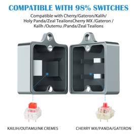 HONKID Abridor de interruptor de aluminio para interruptor de teclado Cherry MX Gateron Kailh y Panda interruptores mecánicos con imán de metal (gris)