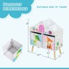 Costway Kids House-shaped Playroom Bookshelf & 4 Top Storage 2