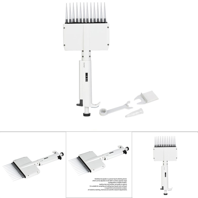 12 Channel 0.5-10μl Manual Adjustable Pipette Micro Transfer Pipette Pipet