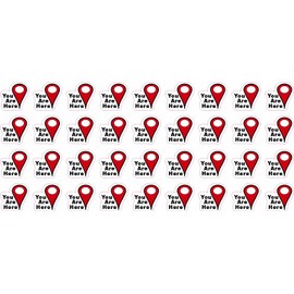 StickerTalk You are Here Map Pointer Vinyl Stickers, 1 Sheet of 36 Stickers, 0.5 inches by 0.5 inches