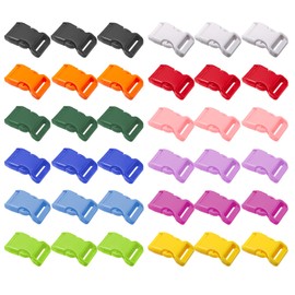 Sixfolo Colourful Buckle Pack of 36 Plastic Click Fasteners for 20 mm Wide Webbing Straps 12 Colours Buckle Small Side Release Buckles for Backpack, Luggage Strap, multicoloured, 20 mm