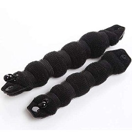 DNHCLL Set of 2 Black Magic Hair Styling Styler Hot Hair Donut Bun Ring Styler Maker for Women Lady Girls (1 large+1 small)