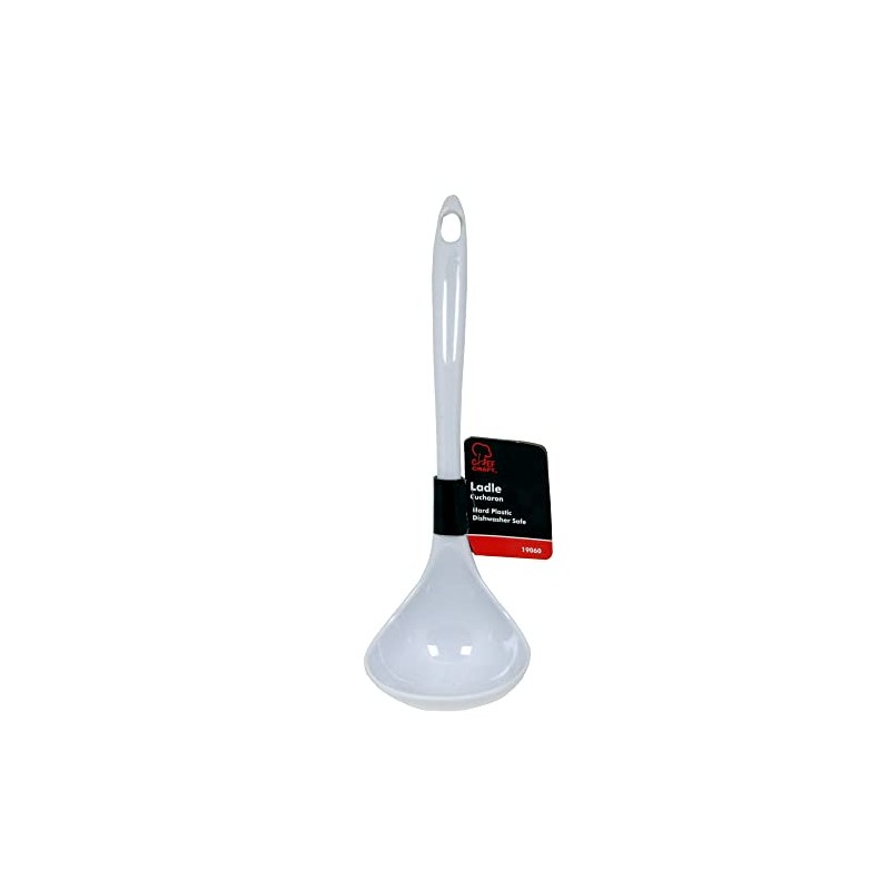Chef Craft Basic Melamine Cooking Ladle, 10.5 Inch, White
