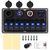 Marine Switch Panel Waterproof,8 Gang Boat Rocker Switch Panel,Multi-Function Toggle