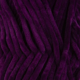 3 Skeins of Sensy Velvet Yarn for Crocheting, Baby Blanket Yarn, Chenille Yarn, Amigurumi Yarn, 3.5 oz, 132 Yards, Gauge 5 Bulky (Plum)