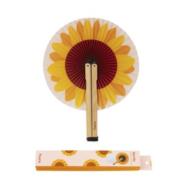 Fisura – Sunflower folding fan. Paper foldable Fan. Multicolour pai pai Fan. Wedding fan for guests. Gift for parties or ceremonies. 1 Pack.