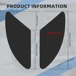 FSWWSF Motorcycle Tank Rubber Pads Universal Motorcycles Tank Rubber Protection Sticker Tank Protector Motorcycle Black Non-Slip Rubber Decal for Honda Suzuki Kawasaki etc (Black)