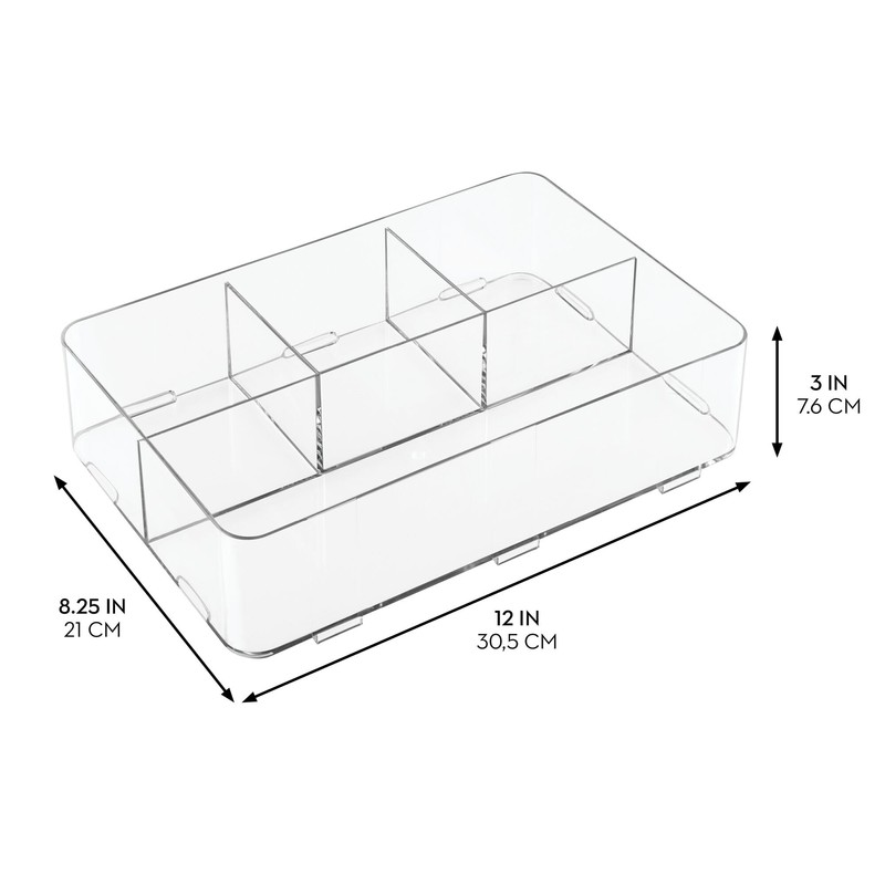 iDesign Interlocking 4-Section Drawer Organizer for Kitchen, Bathroom, or Desk