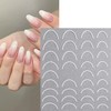 French Line Nail Stickers Black White Gold French Tip Nail