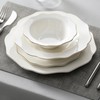 MALACASA Cream-White Plates and Bowls Sets with Gold Rim, Bone