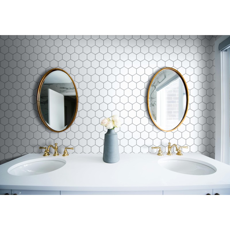 VViViD 11 Sheets Peel and Stick White Gloss Faux Ceramic