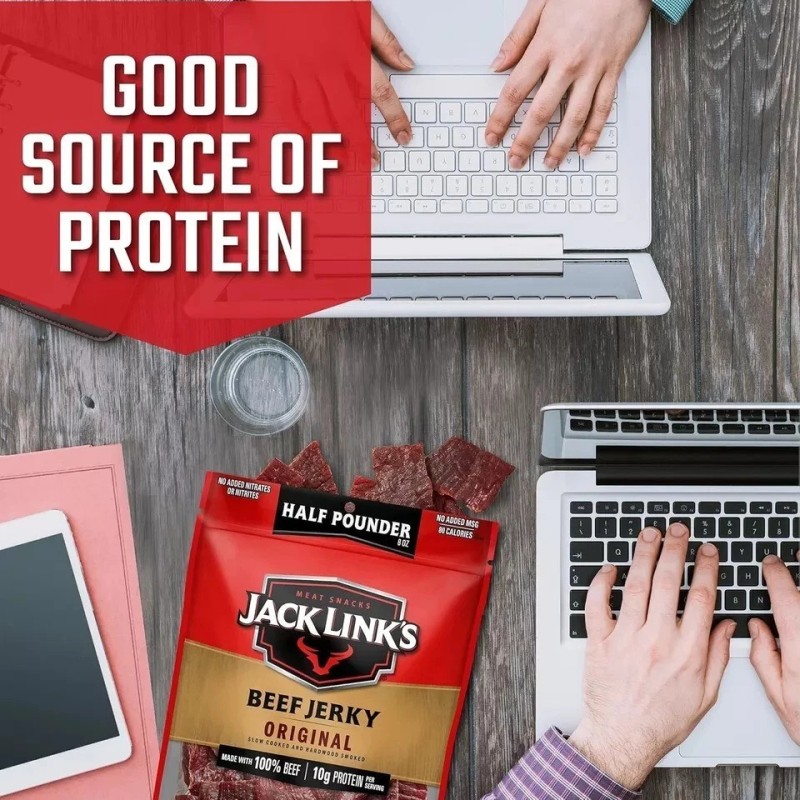 Jack Link'S Beef Jerky, Original, 1/2 Pounder Bag - Flavorful