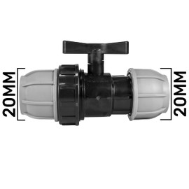 mdpe Water Pipe Plumbing Fittings-Compression Flow Control valves for Drinking Water/Irrigation Supply (20mm)