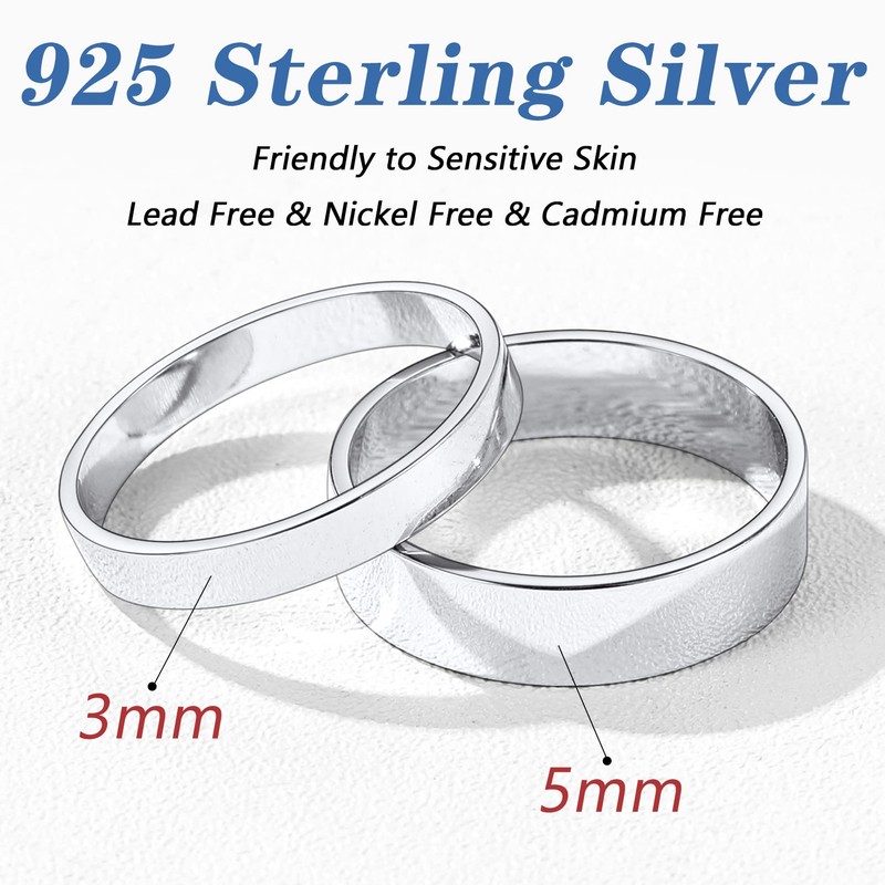 Couples Ring High Polishing Glossy Band 3mm Stackable Thin Rings