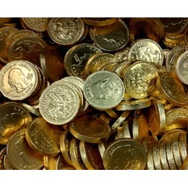 Milk Chocolate Coins - 100 count Individually Wrapped in Gold Foil Quarter Size Coins