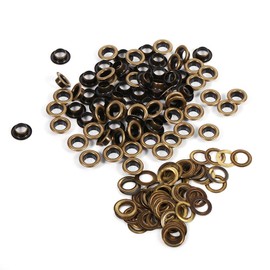 Grommet Tool Kit, 8 mm 100-Piece Eyelet Pliers Set, Replacement for Decoration, Crafts, Bronze, Black/Gold