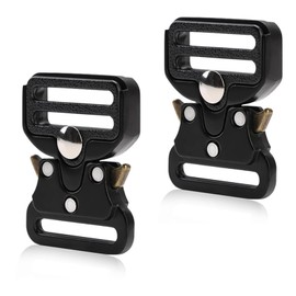 UOMIO 2 PCS Metal Tactical Buckles, Quick Release Buckle, Replacement Buckles for Backpacks, Tactical Belt Buckle, Quick Release Tactical Heavy Duty Belt Buckle Clips for Backpack Keychain Dog Collar