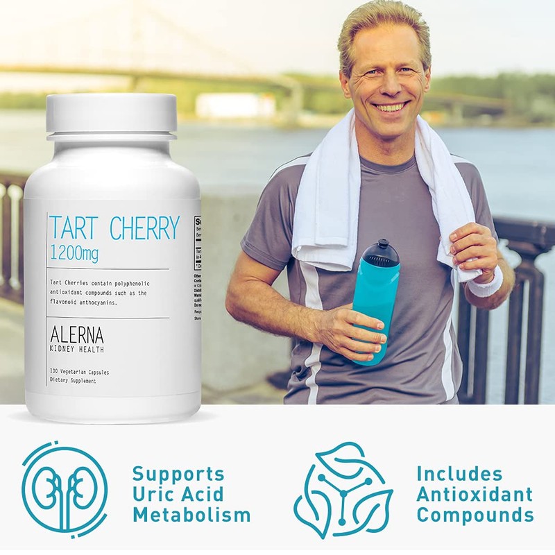 Alerna Kidney Health Tart Cherry Extract 1200 mg, 100 Vegetarian