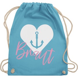 Shirtracer JGA Stag Night Women Bride Anchor Gym Bag and Cloth Bag Made of Cotton - Blue -