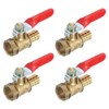 sourcing map 2Pcs Brass Water Mini Ball Valve Shut Off