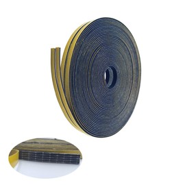DOHUG Black CR Weather Stripping Door Window Seal, Window Foam Seal Strip, Weather Stripping Foam Adhesive Strips, Foam Door Window Seal (1/4in*1/16-65ft)