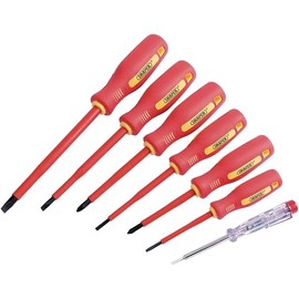 AMK® Draper Fully Insulated Screwdriver Set 7 Piece VDE Approved Up to 1000V AC Electrical Safety Tested