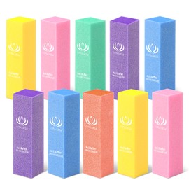 Capularsh Nail Buffer Blocks - 10Pcs Buffer Block Nail File Four Sided 120 Grit Professional Manicure Tools Kit for Home Salon