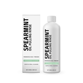 Spearmint Oil Pulling Mouthwash Rinse, Cold-Pressed Coconut Mouthwash,Oral Care,Peppermint Pulling Oil for Teeth and Gums