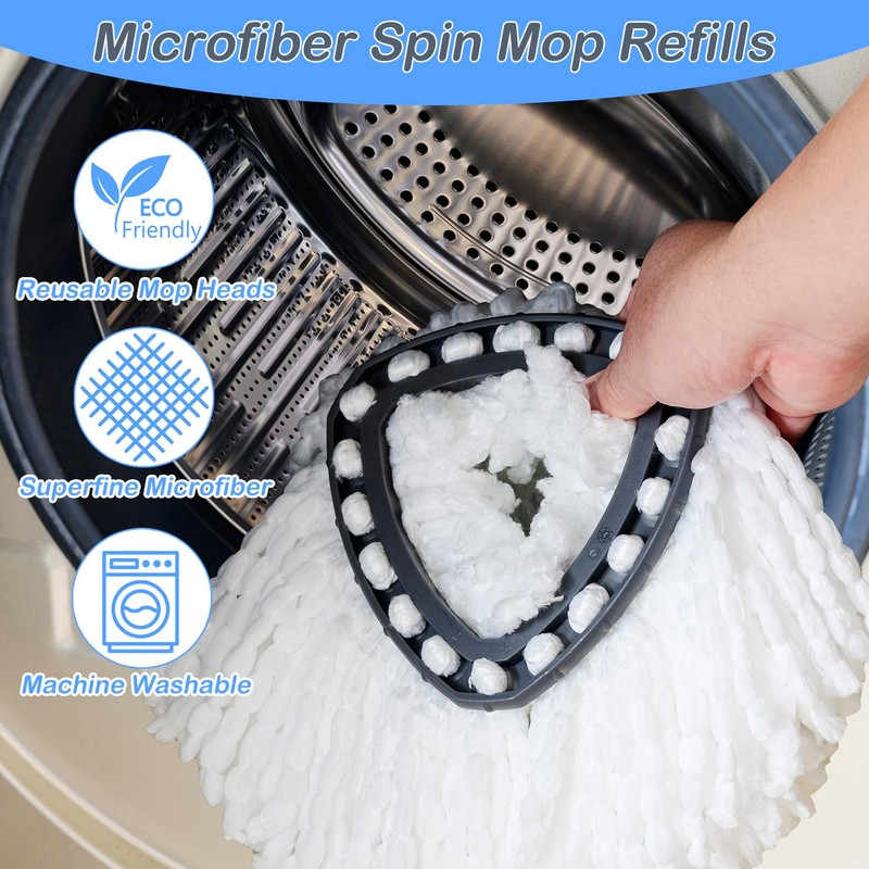 6 Pack Mop Head Replacement Compatible for vileda Triangle Swivel