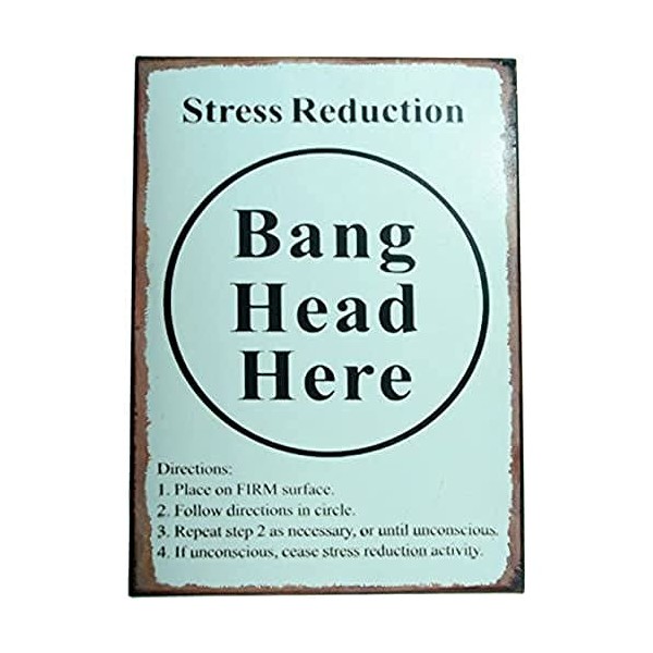 Something Different Wholesale Bang Head Sign (6/24), Metal, Multicolour, 25.5x35.5x0.1 cm